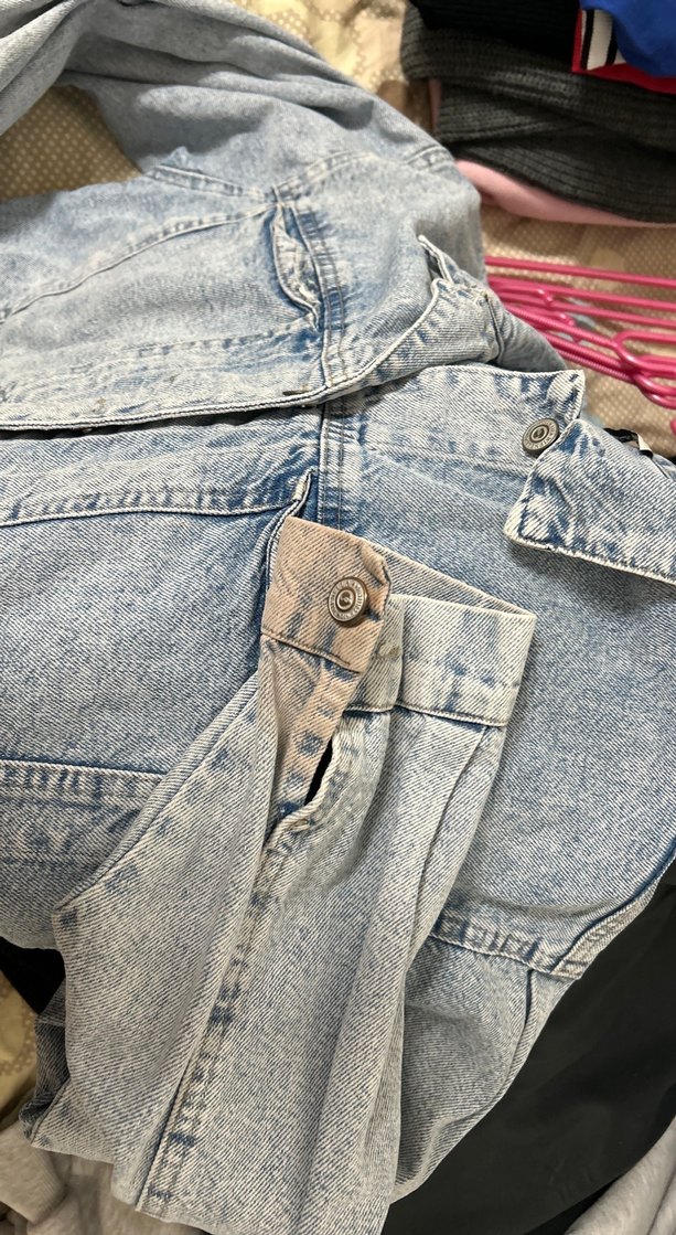 Gri Mavi Düğmeli Kadın Denim Ceket - Görsel 2