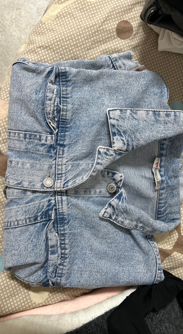 Gri Mavi Düğmeli Kadın Denim Ceket - Görsel 3