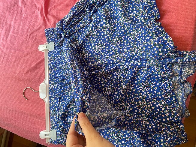 46 Beden Çiçek Desenli Şortlu Etek