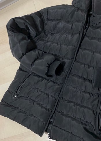 Siyah Kadın Günlük Fermuarlı Kış Montu - Görsel 2