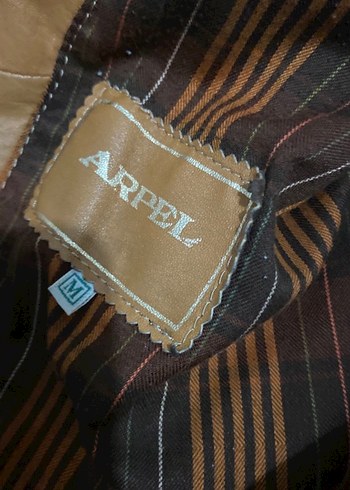 Deri Düğmeli Bej Deri Kolsuz Ceket - Görsel 2