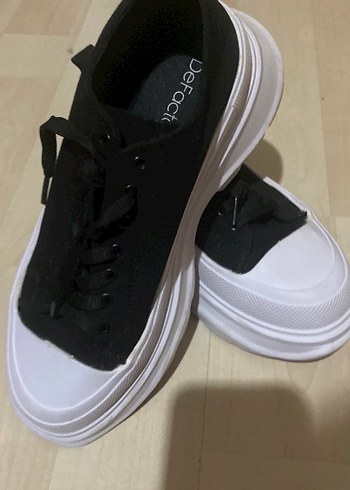 Kadın Siyah-Beyaz Platform Spor Ayakkabı - Görsel 3