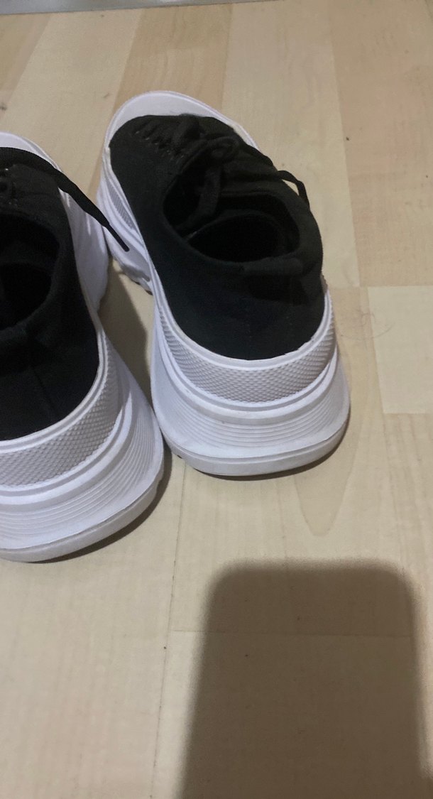 Kadın Siyah-Beyaz Platform Spor Ayakkabı - Görsel 4