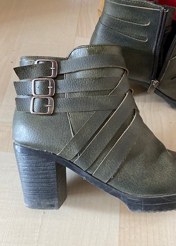 Gri Deri Kadın Topuklu Botlar fiyat sorunuz - Görsel 2