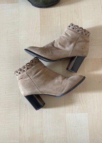 Gri Deri Kadın Topuklu Botlar fiyat sorunuz - Görsel 7