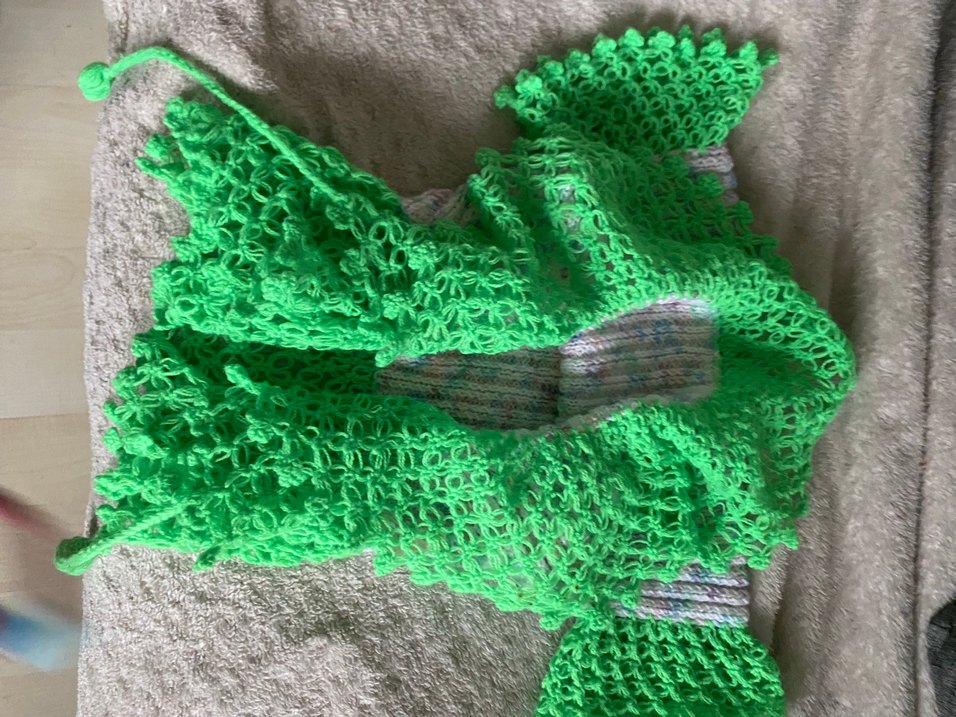 Renkli Örgü Kadın Şal - Görsel 2