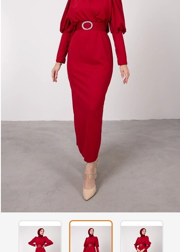 Bordo elbise - Görsel 2