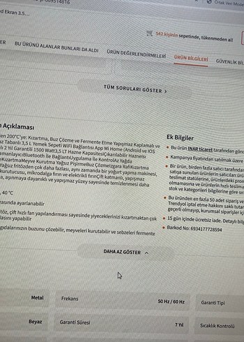 Beyaz Dijital Hava Fritözü - Görsel 6