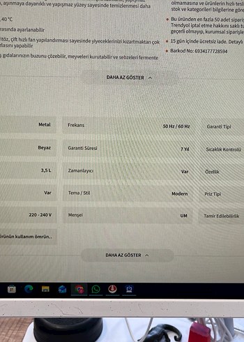 Beyaz Dijital Hava Fritözü - Görsel 5