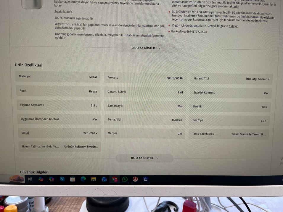 Beyaz Dijital Hava Fritözü - Görsel 5