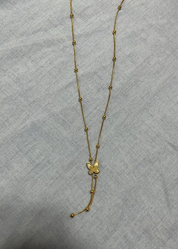 Çiçek Desenli Altın Renk Bohem Zincir Kolye - Görsel 2