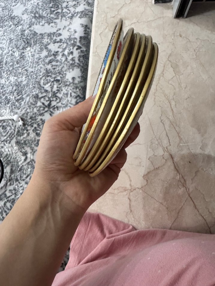 Çiçek Desenli Renkli Tabak - Görsel 2