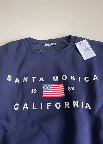 Mavi Baskılı Kadın Sweatshirt