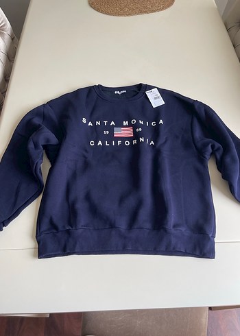 Addax Mavi Baskılı Kadın Sweatshirt