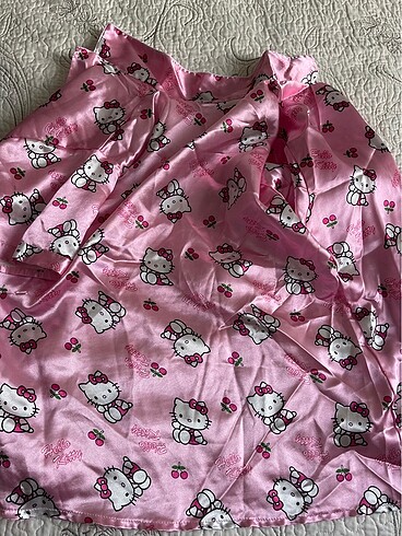 Hello Kitty Hello kitty saten pijama üstü