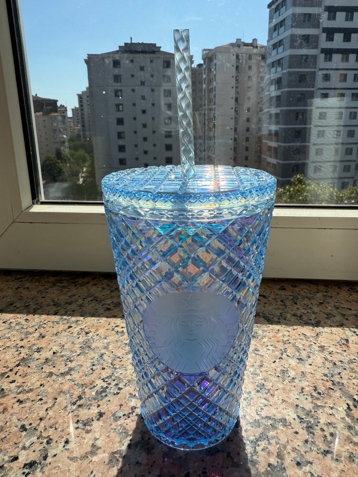 Mavi Starbucks Bardak ve Pipet - Görsel 2