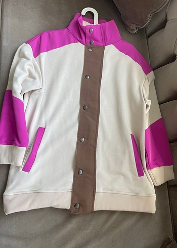 Pembe Düğmeli Midi Kadın Ceket