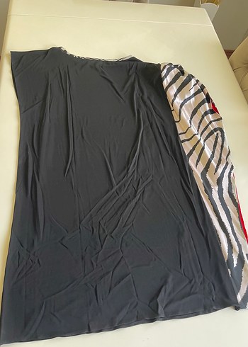 Zebra Desenli Siyah abiye elbise - Görsel 4