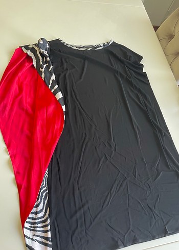 Zebra Desenli Siyah abiye elbise - Görsel 2