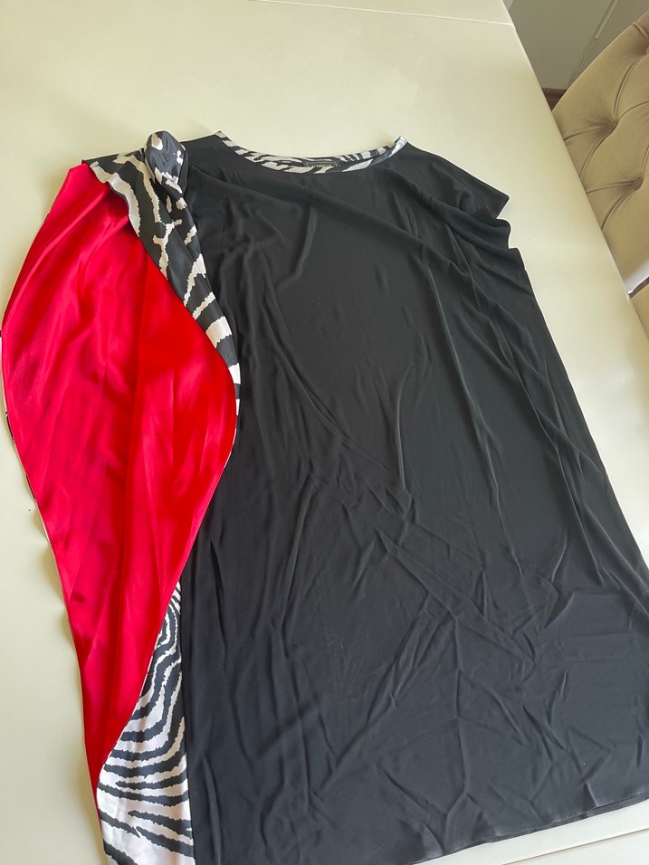 Zebra Desenli Siyah abiye elbise - Görsel 2