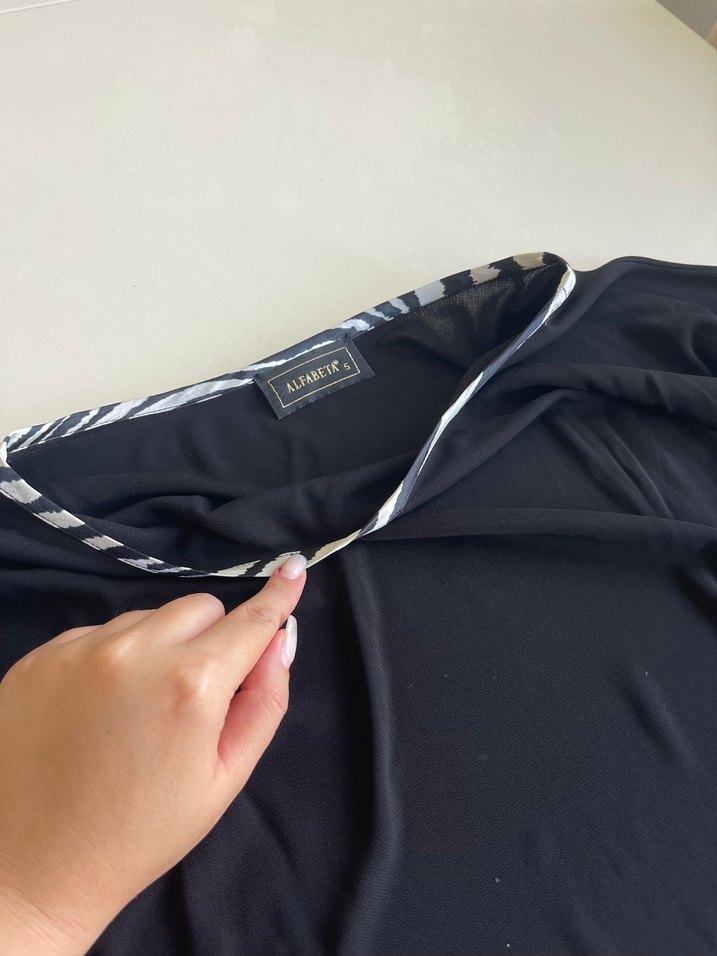 Zebra Desenli Siyah abiye elbise - Görsel 3