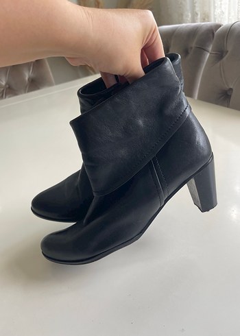 Siyah Deri vintage Kadın Bot - Görsel 5