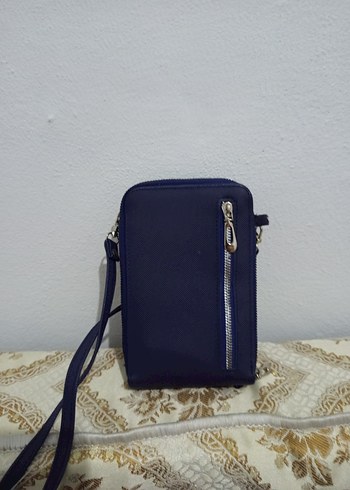 Lacivert Deri Kadın Çapraz Çanta - Görsel 2