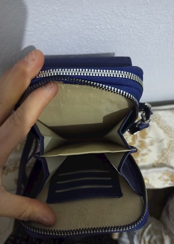 Lacivert Deri Kadın Çapraz Çanta - Görsel 3