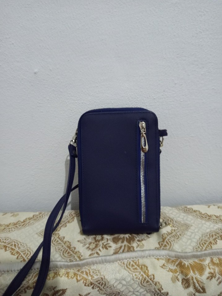 Lacivert Deri Kadın Çapraz Çanta - Görsel 2