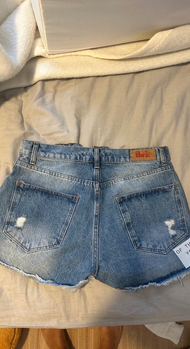 Gevşek Kesim Baskılı Mini Kot Şort - Görsel 3