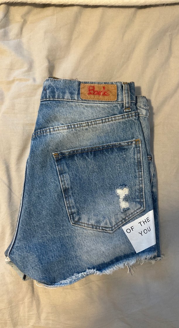 Gevşek Kesim Baskılı Mini Kot Şort - Görsel 2