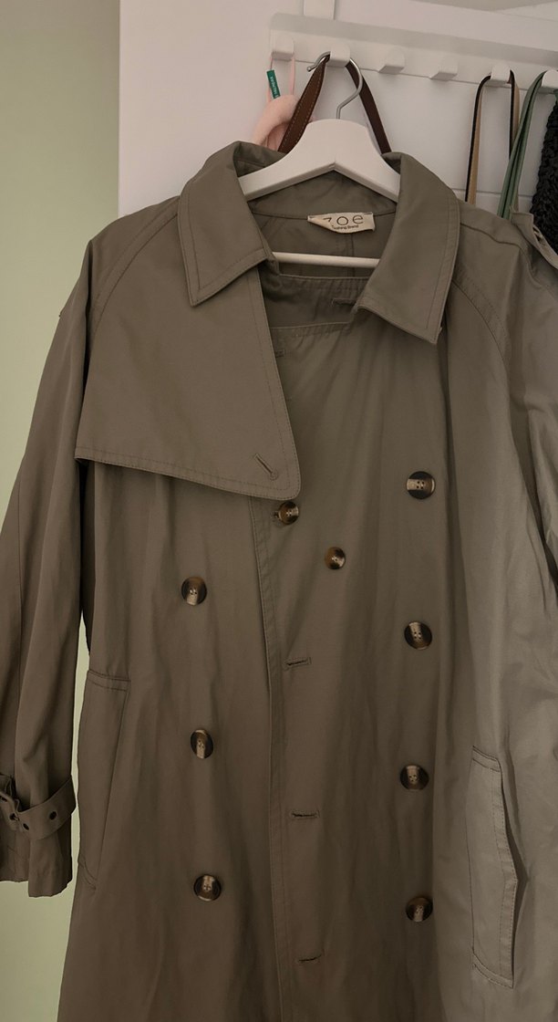 Venita Bej Keten Kadın Uzun Trençkot - Görsel 2