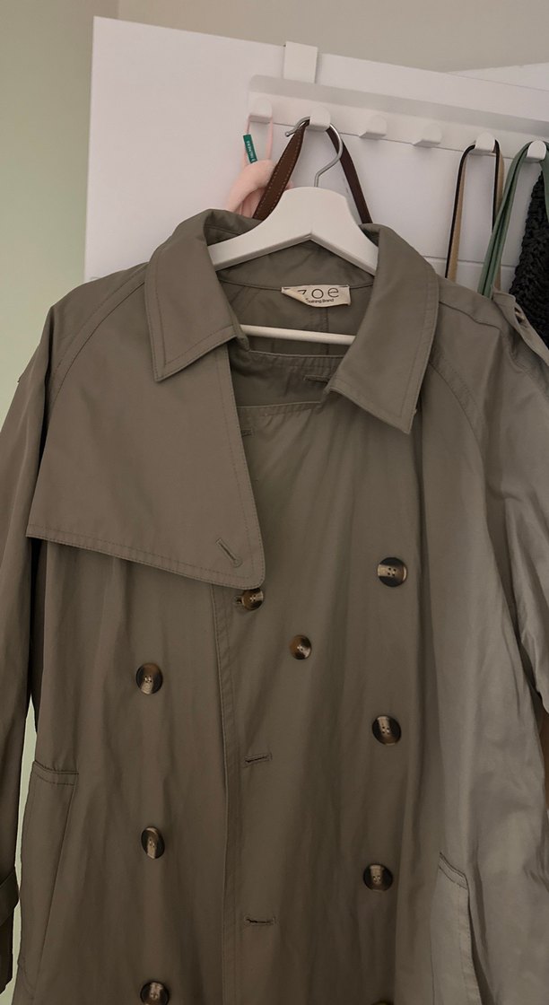 Venita Bej Keten Kadın Uzun Trençkot - Görsel 4