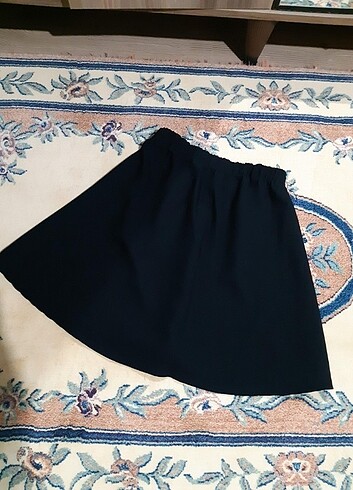Diğer Siyah basic etek kloş mini beli lastikli