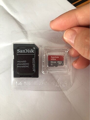 Orjinal SanDisk 64 GB mikroSD adaptörlü