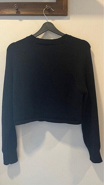 Siyah Crop Kazak
