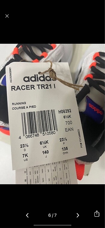 24 Beden beyaz Renk adidas RACER TR21 23.5 no