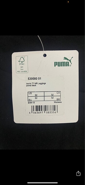 m Beden Puma Iconic T7 MR Leggings Tayt M beden