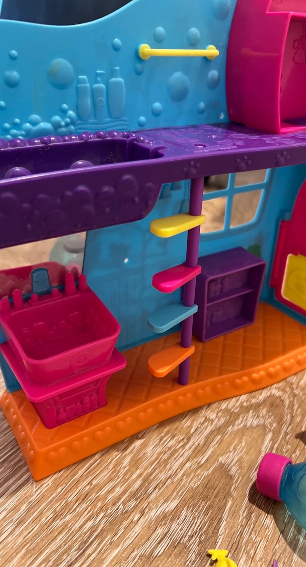 Mor ve mavi oyuncak ev seti - Görsel 2