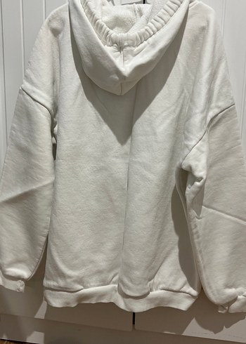 Beyaz Kapüşonlu Sweatshirt - Görsel 4