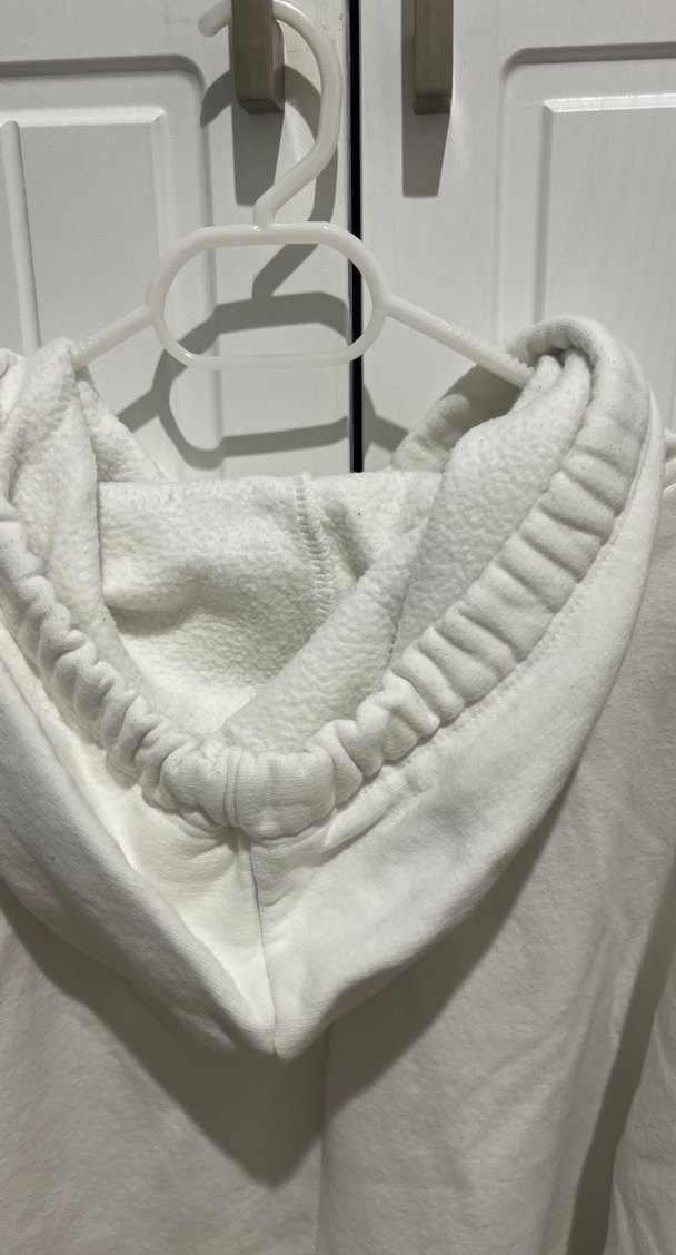 Beyaz Kapüşonlu Sweatshirt - Görsel 5