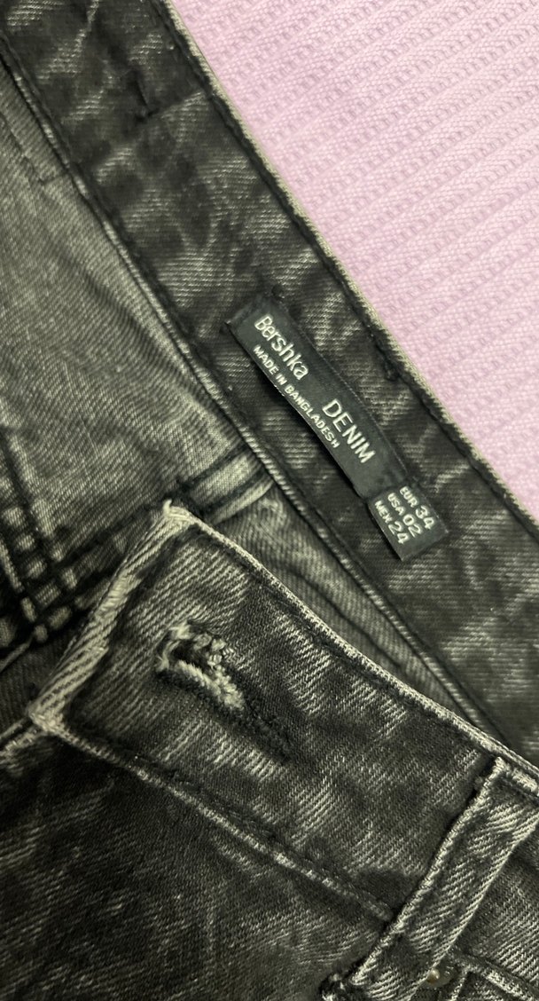 Kadın Siyah Midi Denim Pantolon - Görsel 3