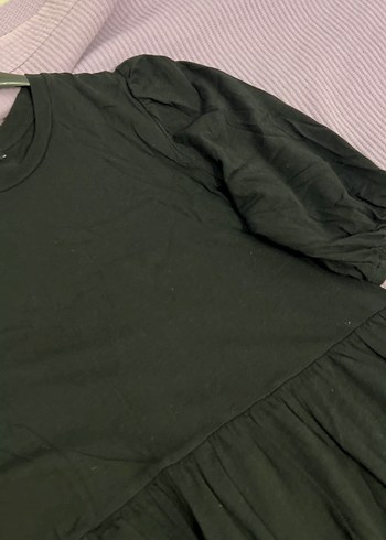 Siyah Uzun Keten Salaş Elbise - Görsel 8