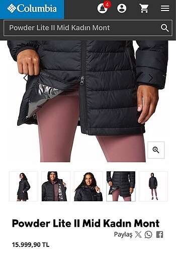 Columbia ORJİNAL COLUMBIA TERMAL KADIN MONT