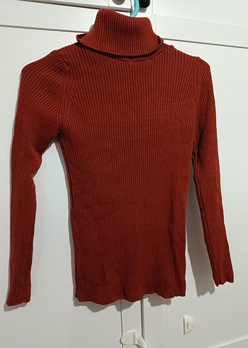 Trendyol & Milla Kiremit Tonlarinda Fitilli Turtleneck Kazak