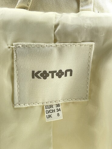 36 Beden beyaz Renk Koton Trenchcoat %70 İndirimli.