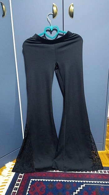İspanyol paça dantelli pantalon