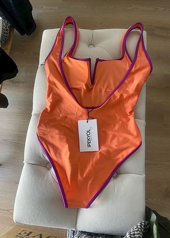 İpekyolu Burcu Esmersoy Koleksiyonu Turuncu Askılı Kadın Mayo - Görsel 2