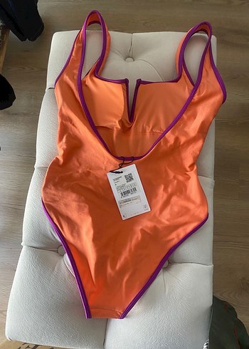 İpekyolu Burcu Esmersoy Koleksiyonu Turuncu Askılı Kadın Mayo - Görsel 3