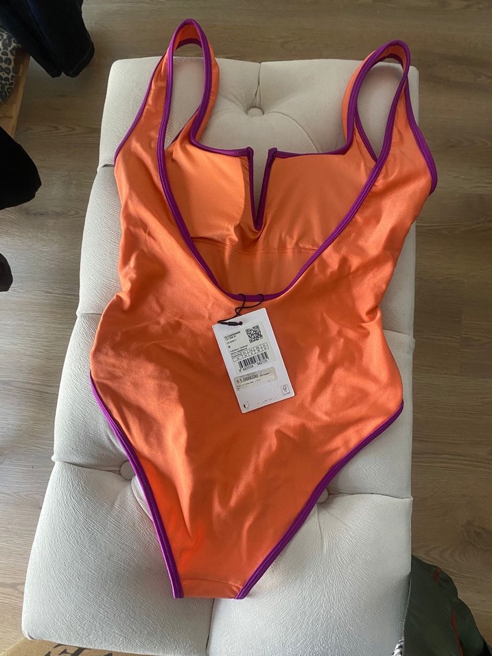 İpekyolu Burcu Esmersoy Koleksiyonu Turuncu Askılı Kadın Mayo - Görsel 3